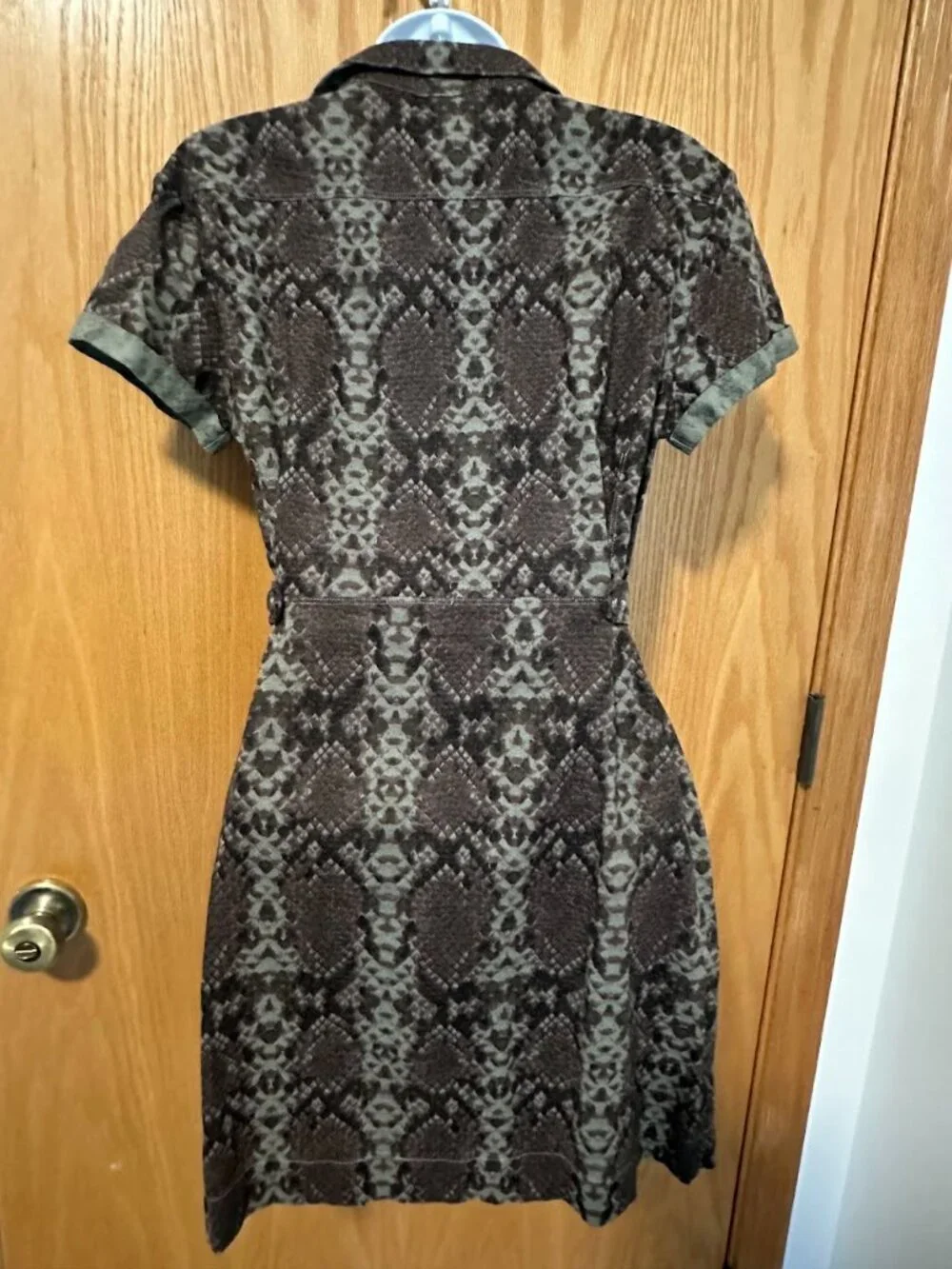 Free People Snake Print Button-Down Utility Dress Size XS - Picture 7 of 8
